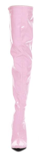 Lack Overknee High Heels pink